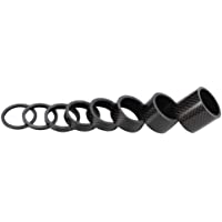 SUSSURRO - Juego de 8 espaciadores de auriculares para bicicleta- sin rosca- para 1 1-8 pulgadas- color carbono mate…